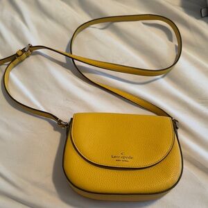 Kate Spade Yellow Crossbody Bag with Curved Flap
